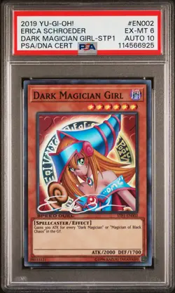 PSA 6 Dark Magician Girl STP1-EN002 Erica Schroeder Autograph Yugioh - Image 1