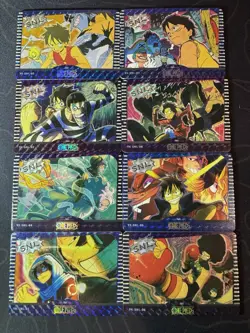One Piece 8 Collectible Character Anime Foiled Cards CCG Manga Movie Full Art - Image 1