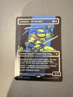 MTG Leonardo, the Balance 0083 Borderless Surge Foil Pixel Art TMNT in Hand - Image 2