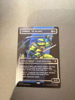 MTG Leonardo, the Balance 0083 Borderless Surge Foil Pixel Art TMNT in Hand - Image 5