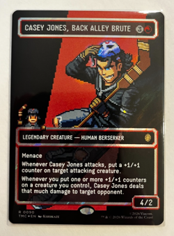 MTG – TMNT – Casey Jones, Back Alley Brute Pixel Surge Foil – Rare 0090 - Image 1