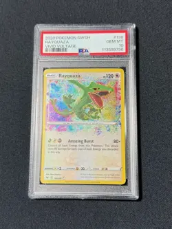 2020 Pokemon SWSH Vivid Voltage #138 Rayquaza Amazing Rare PSA 10 Gem Mint - Image 1