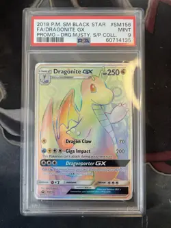 Pokemon Dragonite GX SM156 (Secret) Sm Holo Rainbow Rare PSA 9 - Image 1