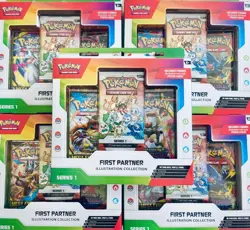 Pokemon TCG First Partner Illustration Collection Series 1 X5 boxes - Image 1