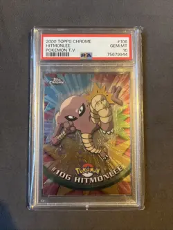 2000 Topps Chrome Pokemon Hitmonlee #106 PSA 10 Gem Mint - Image 1