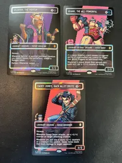 MTG- Splinter, the Mentor + Krang + Casey Jones- TMNT - Pixel Art Surge FOIL - Image 1