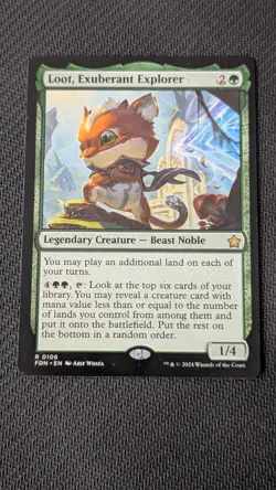 MTG - Loot, Exuberant Explorer. Foundations. Rare - Green Legendary Creature. - Image 1