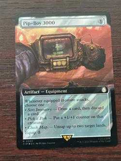 1x BORDERLESS SURGE FOIL PIP-BOY 3000 - Fallout - MTG - Magic the Gathering - Image 1