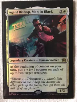 TMNT MTG Agent Bishop, Man in Black [TMT] #002 Foil - Image 1
