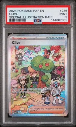 2024 POKEMON PAF EN-PALDEAN FATES SPECIAL ILLUSTRATION RARE #236 CLIVE PSA 9 - Image 1