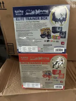 Pokemon Sun & Moon Base Set ETB Set (Solgaleo & Lunala) Factory Sealed - Image 2