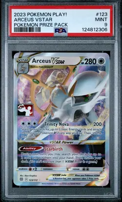 2023 POKEMON PLAY! POKEMON PRIZE PACK #123 ARCEUS VSTAR PSA 9 - Image 1