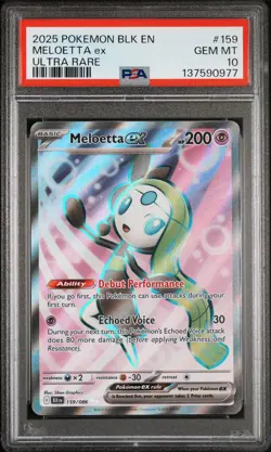 Pokemon Black Bolt Meloetta ex 159 PSA 10 - Image 1