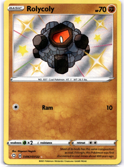 Pokemon TCG Rolycoly SV067/SV122 Shining Fates Shiny Vault Holo Near Mint - Image 1