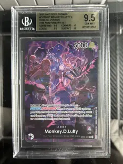 One Piece TCG Monkey.D.Luffy OP09-061 Leader 2nd Anniversary Edition BGS 9.5 Eng - Image 1