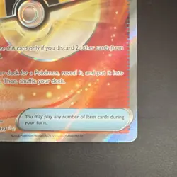 Pokemon Ultra Ball Trainer-Item Full Art Secret Rare Holo Card 264/217 ASC NM - Image 4