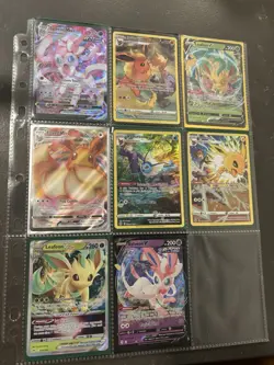 Pokemon Card Lot of 8 Evee Evolve Full Art Set Nm Near Mint - Image 1