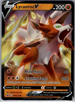 Lycanroc V SWSH199 SWSH: Sword & Shield Promo Cards - Pokemon Card - NM - Image 1