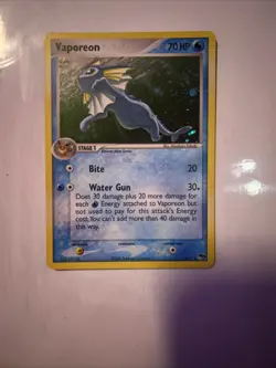 Pokemon TCG English Card Pop Series 3 Vaporeon 6/17 Holo Rare Swirl - Image 1