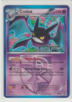 Crobat - Holo Rare Prerelease Promo Pokemon Card BW 51 Plasma Storm - Image 1