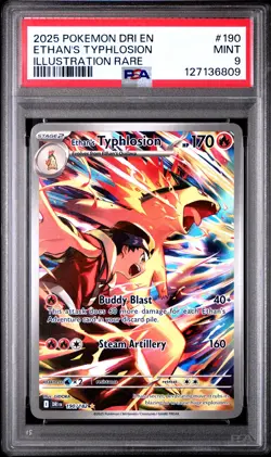 Ethan'S Typhlosion PSA 9 Illustration Rare Pokemon Dri En-Destined Rivals - #190 - Image 1