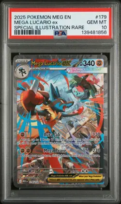 2025 Pokemon - Mega Lucario EX 179/132 - Mega Evolutions - SIR - PSA 10 GEM MINT - Image 1