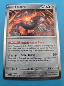 Heatran 123/167 Rare Holo SV06: Twilight Masquerade Pokemon NM - Image 1