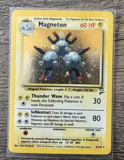 Pokemon TCG Magneton 9/130 Holo Rare Base Set 2 2000 WotC - Image 1