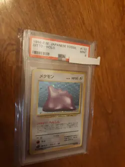 -Rare- 1996 -Ditto- Pokemon PSA 9 Fossil Holo Foil Japanese TCG Card #132 - Image 1