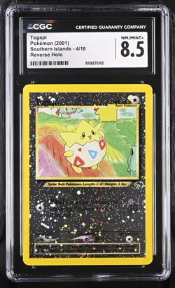 CGC 8.5 Togepi 2001 Southern Islands 4/18 Reverse Holo Pokemon Card - Image 1