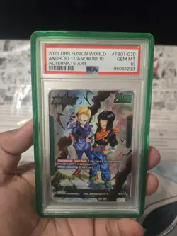 Dragon Ball Super Card Game Android 17/Android 18 Alternate Art FB01-070 PSA 10 - Image 1