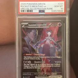 Pokemon 2025 Team Rocket's Mewtwo ex 231/182 SIR Destined Rivals GEM MINT PSA 10 - Image 1