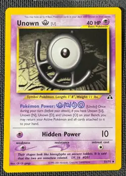 UNOWN [U] 51/75 UNCOMMON NEO DISCOVERY POKEMON NM - Image 1
