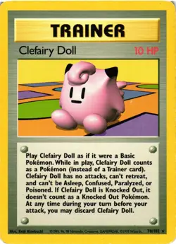 Pokemon TCG Clefairy Doll 70/102 Rare Base Set Unlimited HP - Image 1