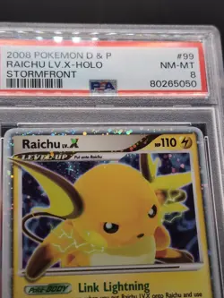 2008 Pokemon Diamond & Pearl Stormfront Raichu LV.X 99/100 Holo PSA 8 - Image 2