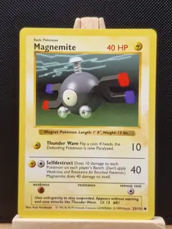 Pokemon 1999 WOTC Base Set Shadowless Magnemite 53/102 - Near Mint - Image 1