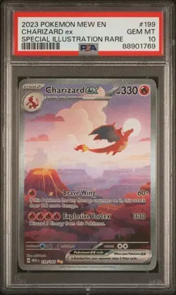 2023 POKEMON ENGLISH 151 SPECIAL ILLUSTRATION RARE CHARIZARD EX #199 PSA 10 - Image 1