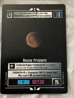 Star Trek CCG 1E Deep Space Nine RESCUE PRISONERS Card NEVER PLAYED - Image 1