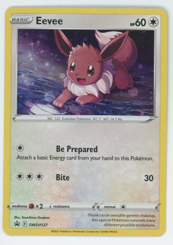 Eevee SWSH127 Near Mint Holo Rare Black Star Promo Pokemon Card 2021 - Image 1