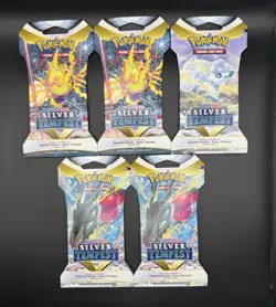 Pokemon TCG: Sword & Shield - Silver Tempest Sleeved Booster Pack Lot of 5 - Image 1