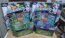 POKEMON IRON LEAVES + WALKING WAKE EX TINS + (2) BLACK WHITE POSTER BOXES - Image 1