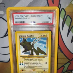 Pokemon Shining Raichu Neo Destiny Holo #111 Graded PSA 7 - Image 3