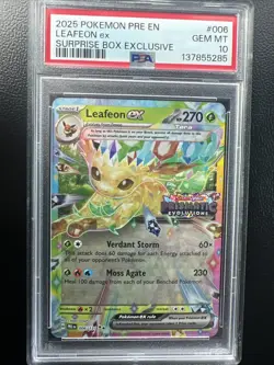 Pokemon TCG Leafeon EX Double Rare Holo Prismatic Evolutions PSA 10 - Image 1