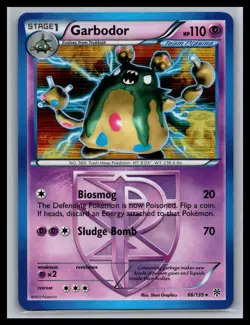 Garbodor (Team Plasma) (66) Holo Rare Plasma Storm 66/135 NM Pokemon - Image 1