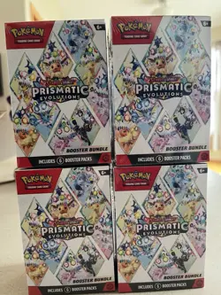 (4) Pokemon Prismatic Evolutions Booster Bundles Sealed from Pokemon Center - Image 1