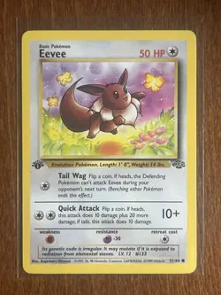 [LP+/NM] 1999 Pokemon Jungle Eevee 1st Edition #51/64 Common - Image 1