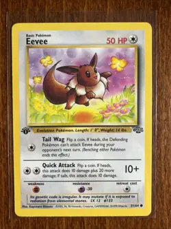 [NM] 1999 Pokemon Jungle Eevee 1st Edition #51/64 Common - Image 1