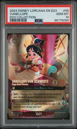 PSA 10 Disney Lorcana EN D23 Expo Promo #05 Vanellope Von Schweetz Sugar Rush - Image 1