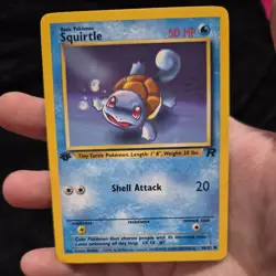 1ST EDITION LP Basic Pokemon SQUIRTLE Team Rocket 1999 #68/82 Trading Card Game - Image 1