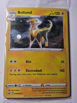 SEALED Boltund 076/202 Sword & Shield Cosmos Holo Knockout Promo Pokemon Card - Image 1